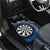 Personalised New Zealand Darts Car Mats Koru Tribal Tattoo and Silver Fern Maori Pattern Blue Color