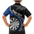 Personalised New Zealand Darts Family Matching Mermaid Dress and Hawaiian Shirt Koru Tribal Tattoo and Silver Fern Maori Pattern Blue Color