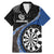 Personalised New Zealand Darts Family Matching Mermaid Dress and Hawaiian Shirt Koru Tribal Tattoo and Silver Fern Maori Pattern Blue Color