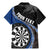 Personalised New Zealand Darts Family Matching Mermaid Dress and Hawaiian Shirt Koru Tribal Tattoo and Silver Fern Maori Pattern Blue Color