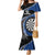 Personalised New Zealand Darts Family Matching Mermaid Dress and Hawaiian Shirt Koru Tribal Tattoo and Silver Fern Maori Pattern Blue Color