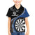 Personalised New Zealand Darts Family Matching Mermaid Dress and Hawaiian Shirt Koru Tribal Tattoo and Silver Fern Maori Pattern Blue Color