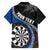 Personalised New Zealand Darts Family Matching Off The Shoulder Long Sleeve Dress and Hawaiian Shirt Koru Tribal Tattoo and Silver Fern Maori Pattern Blue Color