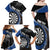 Personalised New Zealand Darts Family Matching Off Shoulder Maxi Dress and Hawaiian Shirt Koru Tribal Tattoo and Silver Fern Maori Pattern Blue Color