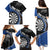 Personalised New Zealand Darts Family Matching Puletasi and Hawaiian Shirt Koru Tribal Tattoo and Silver Fern Maori Pattern Blue Color