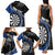 Personalised New Zealand Darts Family Matching Tank Maxi Dress and Hawaiian Shirt Koru Tribal Tattoo and Silver Fern Maori Pattern Blue Color