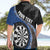 Personalised New Zealand Darts Hawaiian Shirt Koru Tribal Tattoo and Silver Fern Maori Pattern Blue Color