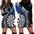 Personalised New Zealand Darts Hoodie Dress Koru Tribal Tattoo and Silver Fern Maori Pattern Blue Color