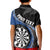 Personalised New Zealand Darts Kid Polo Shirt Koru Tribal Tattoo and Silver Fern Maori Pattern Blue Color