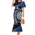 Personalised New Zealand Darts Mermaid Dress Koru Tribal Tattoo and Silver Fern Maori Pattern Blue Color