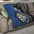 Personalised New Zealand Darts Quilt Koru Tribal Tattoo and Silver Fern Maori Pattern Blue Color