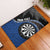 Personalised New Zealand Darts Rubber Doormat Koru Tribal Tattoo and Silver Fern Maori Pattern Blue Color