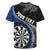 Personalised New Zealand Darts Rugby Jersey Koru Tribal Tattoo and Silver Fern Maori Pattern Blue Color