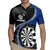 Personalised New Zealand Darts Rugby Jersey Koru Tribal Tattoo and Silver Fern Maori Pattern Blue Color