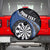 Personalised New Zealand Darts Spare Tire Cover Koru Tribal Tattoo and Silver Fern Maori Pattern Blue Color