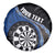 Personalised New Zealand Darts Spare Tire Cover Koru Tribal Tattoo and Silver Fern Maori Pattern Blue Color