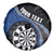 Personalised New Zealand Darts Spare Tire Cover Koru Tribal Tattoo and Silver Fern Maori Pattern Blue Color