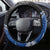 New Zealand Darts Steering Wheel Cover Koru Tribal Tattoo and Silver Fern Maori Pattern Blue Color