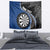 Personalised New Zealand Darts Tapestry Koru Tribal Tattoo and Silver Fern Maori Pattern Blue Color