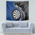 Personalised New Zealand Darts Tapestry Koru Tribal Tattoo and Silver Fern Maori Pattern Blue Color