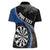 Personalised New Zealand Darts Women Polo Shirt Koru Tribal Tattoo and Silver Fern Maori Pattern Blue Color