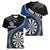 Personalised New Zealand Darts Women V-Neck T-Shirt Koru Tribal Tattoo and Silver Fern Maori Pattern Blue Color