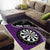 Personalised New Zealand Darts Area Rug Koru Tribal Tattoo and Silver Fern Maori Pattern Purple Color