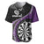 Personalised New Zealand Darts Baseball Jersey Koru Tribal Tattoo and Silver Fern Maori Pattern Purple Color