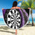 Personalised New Zealand Darts Beach Blanket Koru Tribal Tattoo and Silver Fern Maori Pattern Purple Color