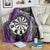 Personalised New Zealand Darts Blanket Koru Tribal Tattoo and Silver Fern Maori Pattern Purple Color