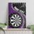 Personalised New Zealand Darts Canvas Wall Art Koru Tribal Tattoo and Silver Fern Maori Pattern Purple Color