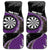 Personalised New Zealand Darts Car Mats Koru Tribal Tattoo and Silver Fern Maori Pattern Purple Color