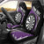 Personalised New Zealand Darts Car Seat Cover Koru Tribal Tattoo and Silver Fern Maori Pattern Purple Color