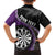 Personalised New Zealand Darts Family Matching Long Sleeve Bodycon Dress and Hawaiian Shirt Koru Tribal Tattoo and Silver Fern Maori Pattern Purple Color