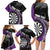 Personalised New Zealand Darts Family Matching Long Sleeve Bodycon Dress and Hawaiian Shirt Koru Tribal Tattoo and Silver Fern Maori Pattern Purple Color