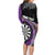 Personalised New Zealand Darts Family Matching Long Sleeve Bodycon Dress and Hawaiian Shirt Koru Tribal Tattoo and Silver Fern Maori Pattern Purple Color