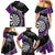 Personalised New Zealand Darts Family Matching Mermaid Dress and Hawaiian Shirt Koru Tribal Tattoo and Silver Fern Maori Pattern Purple Color