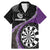 Personalised New Zealand Darts Family Matching Mermaid Dress and Hawaiian Shirt Koru Tribal Tattoo and Silver Fern Maori Pattern Purple Color