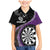 Personalised New Zealand Darts Family Matching Mermaid Dress and Hawaiian Shirt Koru Tribal Tattoo and Silver Fern Maori Pattern Purple Color