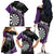 Personalised New Zealand Darts Family Matching Off The Shoulder Long Sleeve Dress and Hawaiian Shirt Koru Tribal Tattoo and Silver Fern Maori Pattern Purple Color