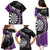 Personalised New Zealand Darts Family Matching Puletasi and Hawaiian Shirt Koru Tribal Tattoo and Silver Fern Maori Pattern Purple Color