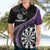 Personalised New Zealand Darts Hawaiian Shirt Koru Tribal Tattoo and Silver Fern Maori Pattern Purple Color