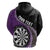 Personalised New Zealand Darts Hoodie Koru Tribal Tattoo and Silver Fern Maori Pattern Purple Color