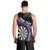 Personalised New Zealand Darts Men Tank Top Koru Tribal Tattoo and Silver Fern Maori Pattern Purple Color