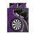 Personalised New Zealand Darts Quilt Bed Set Koru Tribal Tattoo and Silver Fern Maori Pattern Purple Color