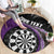 Personalised New Zealand Darts Round Carpet Koru Tribal Tattoo and Silver Fern Maori Pattern Purple Color