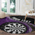 Personalised New Zealand Darts Round Carpet Koru Tribal Tattoo and Silver Fern Maori Pattern Purple Color