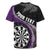 Personalised New Zealand Darts Rugby Jersey Koru Tribal Tattoo and Silver Fern Maori Pattern Purple Color