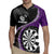 Personalised New Zealand Darts Rugby Jersey Koru Tribal Tattoo and Silver Fern Maori Pattern Purple Color