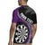 Personalised New Zealand Darts Rugby Jersey Koru Tribal Tattoo and Silver Fern Maori Pattern Purple Color